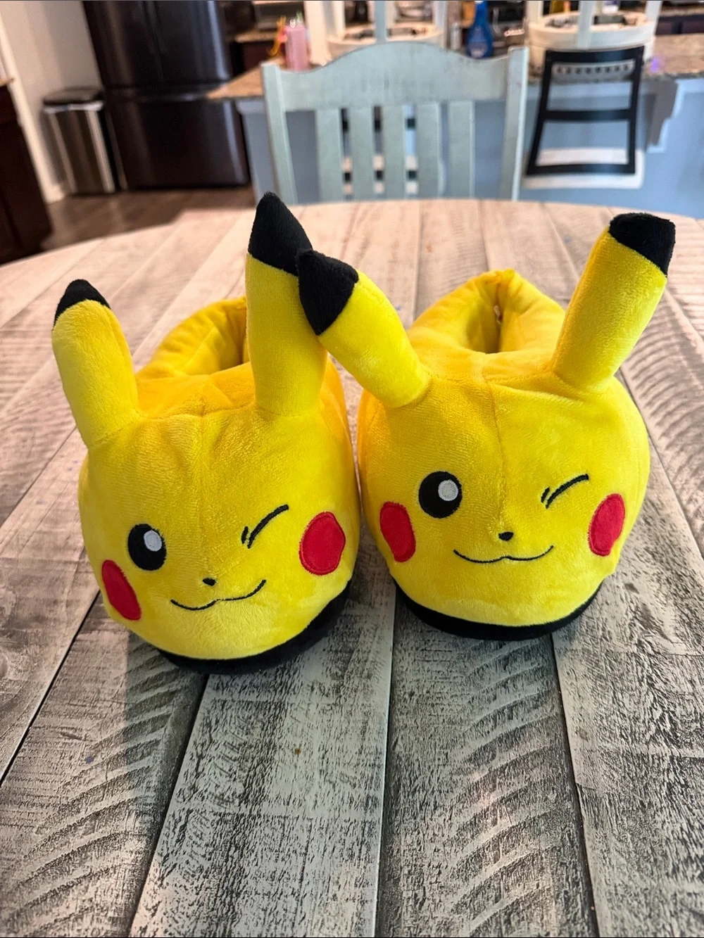 Pikachu Plush Slippers - Yellow
